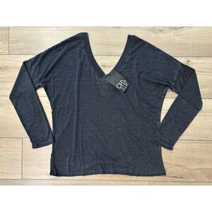 CHASER Revolve Women's NWT M Medium V-Neck Long Sleeve Top Shirt Sweater